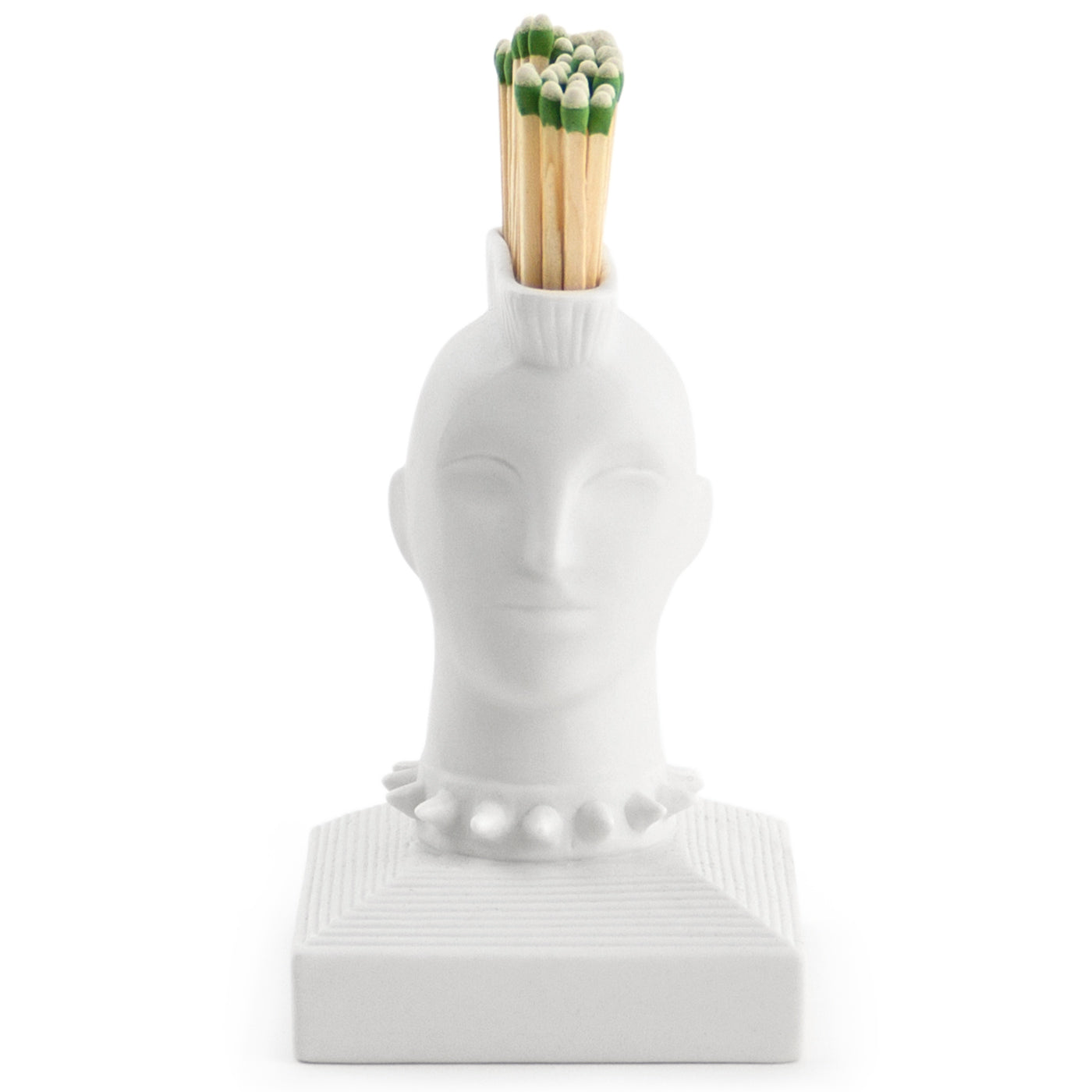 mohawk match strike porcelain white with matches - front view