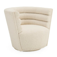 maxime swivel club chair olympus oatmeal boucle - angle view