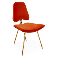 maxime dining chair varese persimmon velvet frame brass - angle view