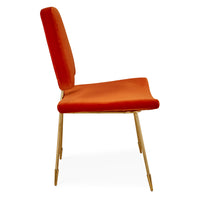 maxime dining chair varese persimmon velvet frame brass 6