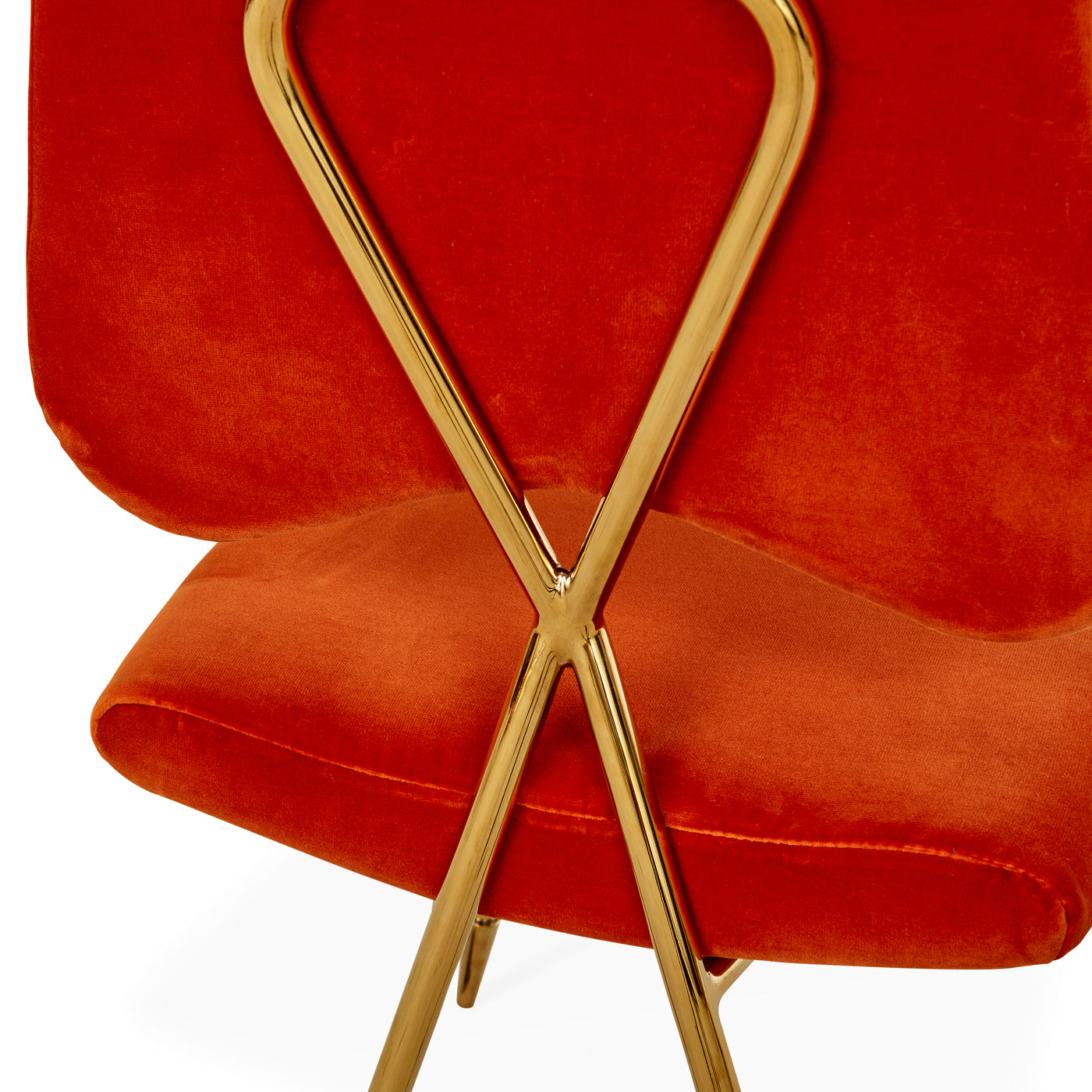 maxime dining chair varese persimmon velvet frame brass 8