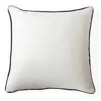 maxime emblem pillow linen white embroidery black - back view