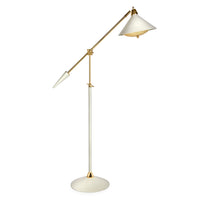 maxime task floor lamp brass antique white - front view