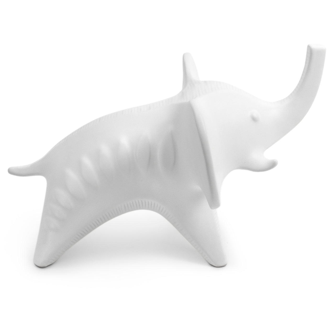 menagerie elephant stoneware white - side view