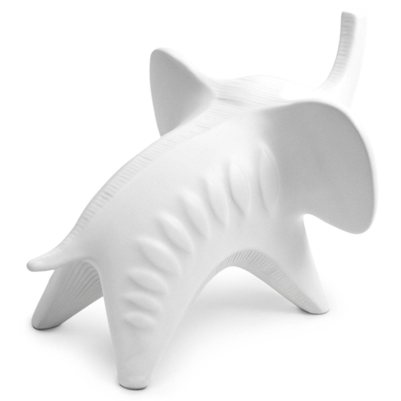 menagerie elephant stoneware white - back view