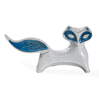 glass menagerie fox stoneware blue glass - front view