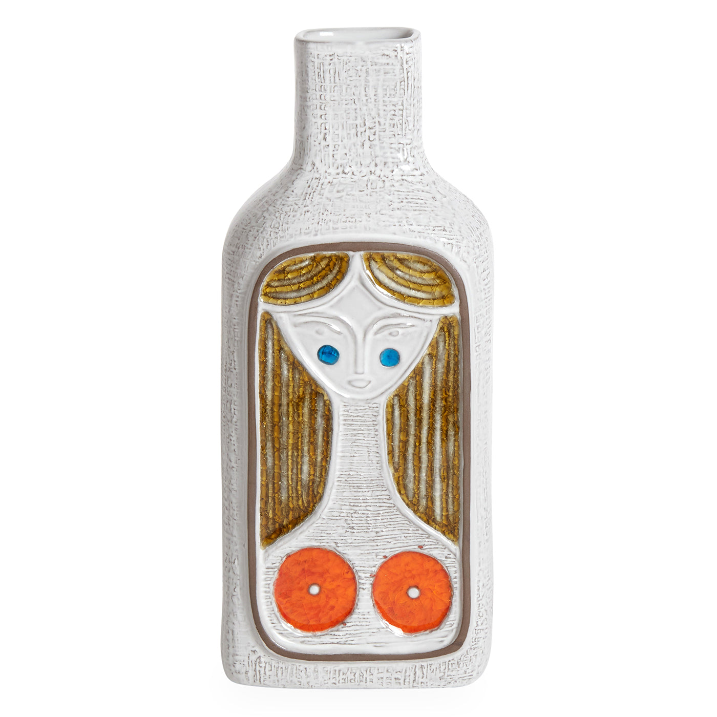 glass menagerie lady vase stoneware colored glass - front view