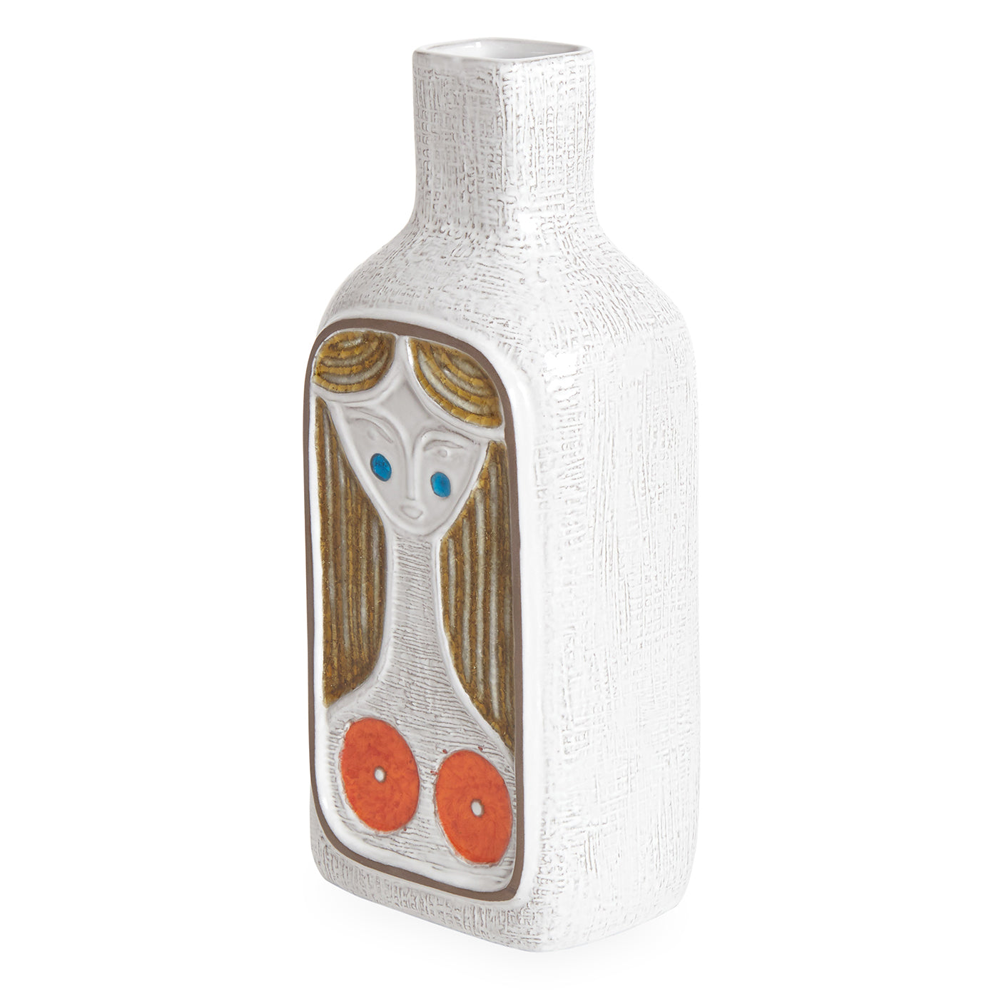 glass menagerie lady vase stoneware colored glass - side view