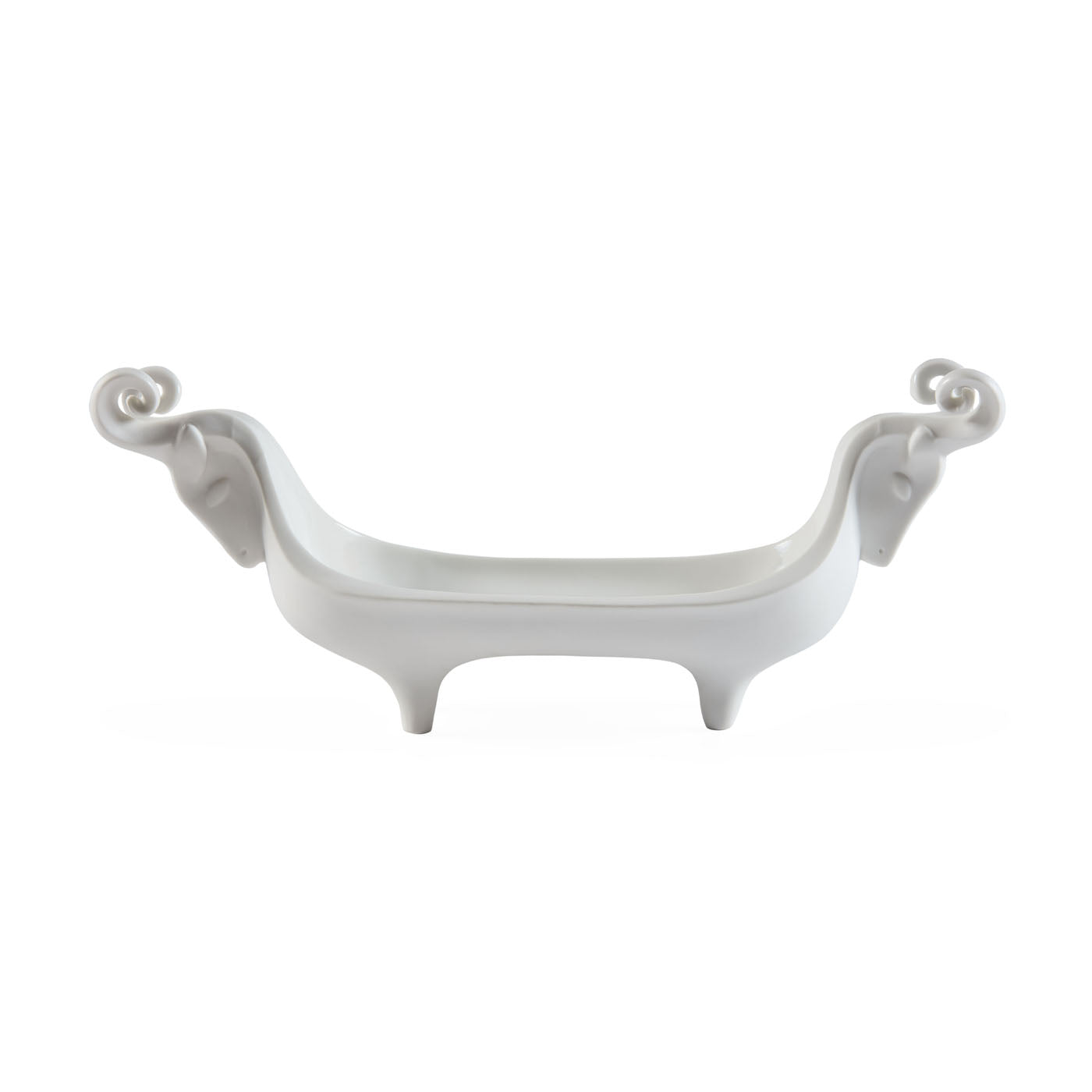 White decorative bracket on a white background