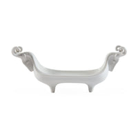 White decorative bracket on a white background