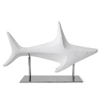 menagerie shark sculpture porcelain white - front view