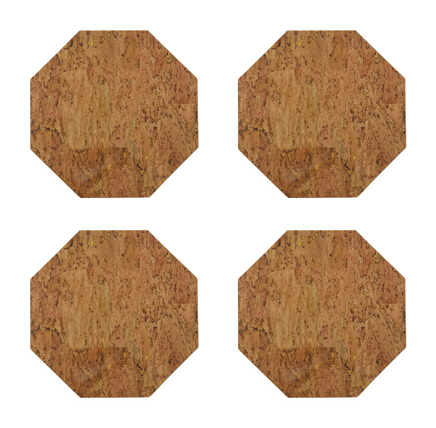 Metallic Cork Octagon Placemat Set - details view