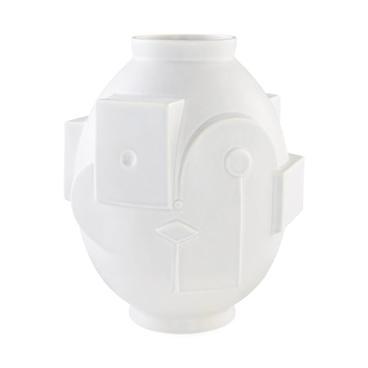 extra large metropolis vase porcelain grey - front view