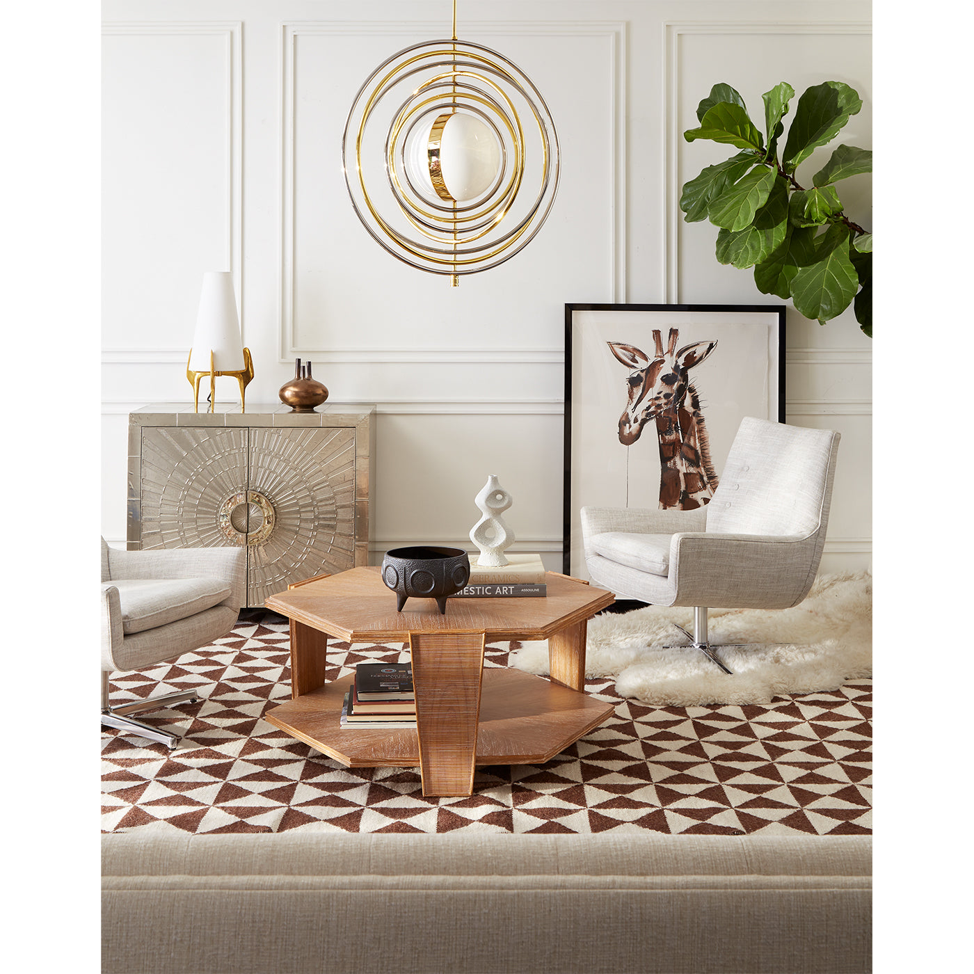 oslo reversible peruvian flat weave rug brown - styled view 1