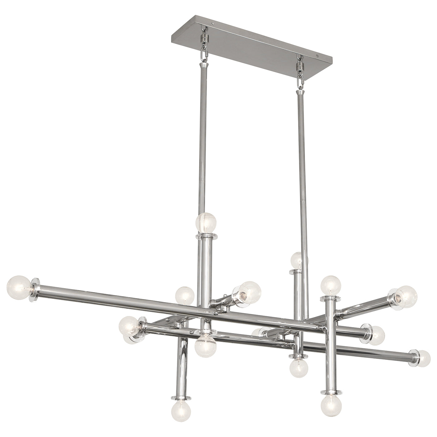 milano linear chandelier brass - front view