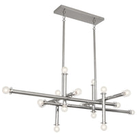 milano linear chandelier brass - front view
