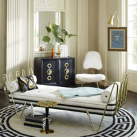 round greek key border reversible peruvian flat weave rug black natural - styled view 1