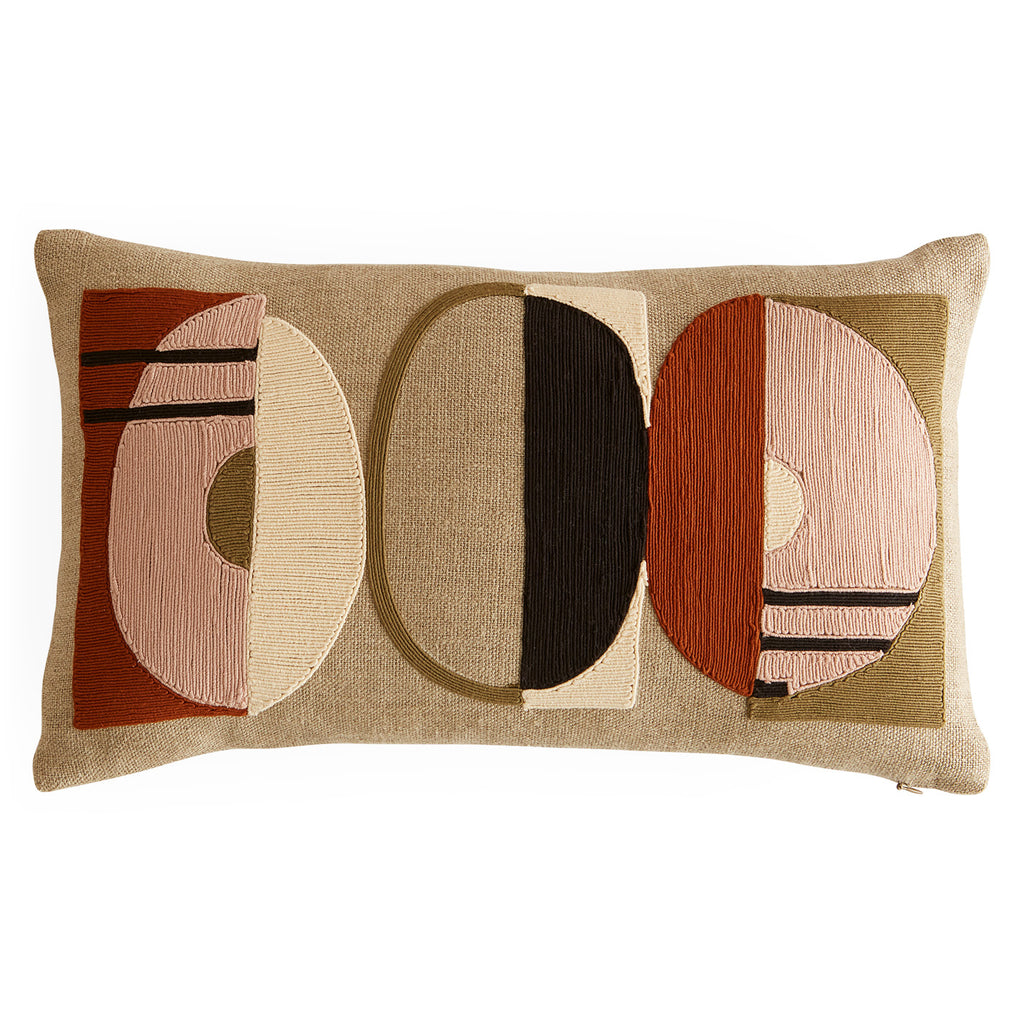 Andre MR.A × MARKET pillow クッション Monterey Circles Pillow in Linen | Jonathan Adler