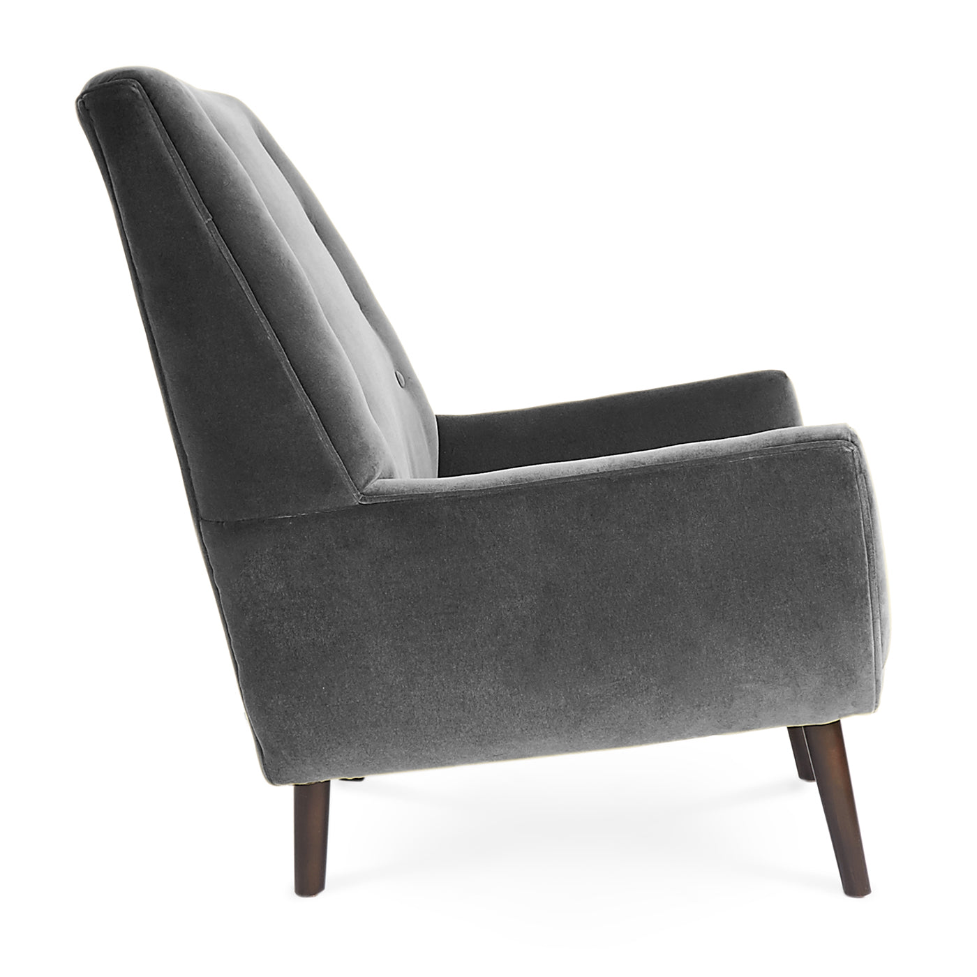 mr. godfrey chair aberdeen graphite boucle wenge wood legs - front view