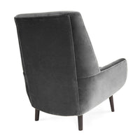 mr. godfrey chair aberdeen graphite boucle wenge wood legs - side view