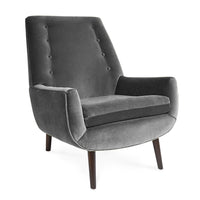 mr. godfrey chair venice lichen velvet wenge wood legs - angle view
