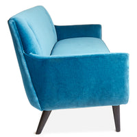 mrs godfrey sofa venice peacock velvet wenge wood - side view