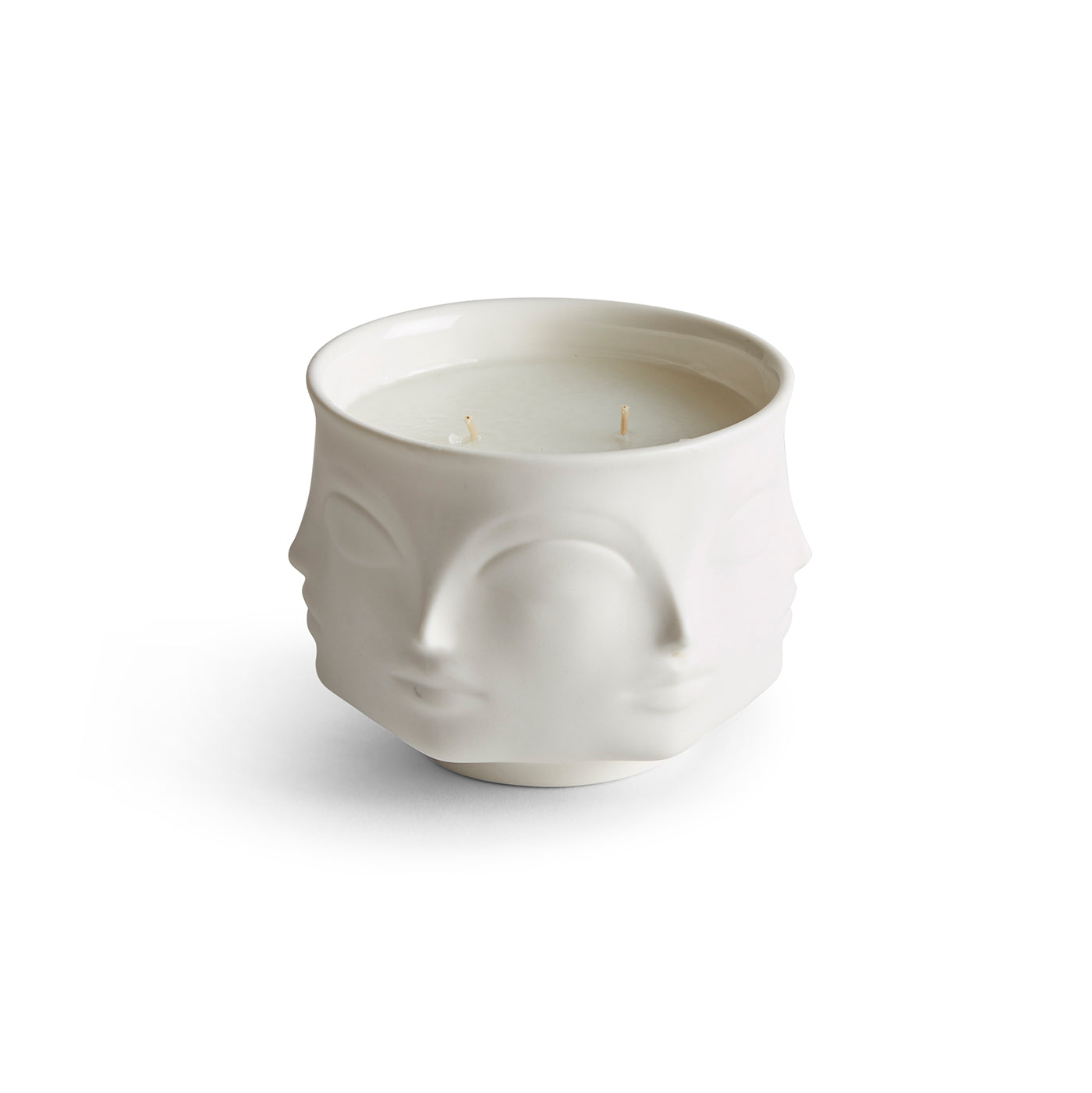 muse blanc ceramic candle porcelain white - front view