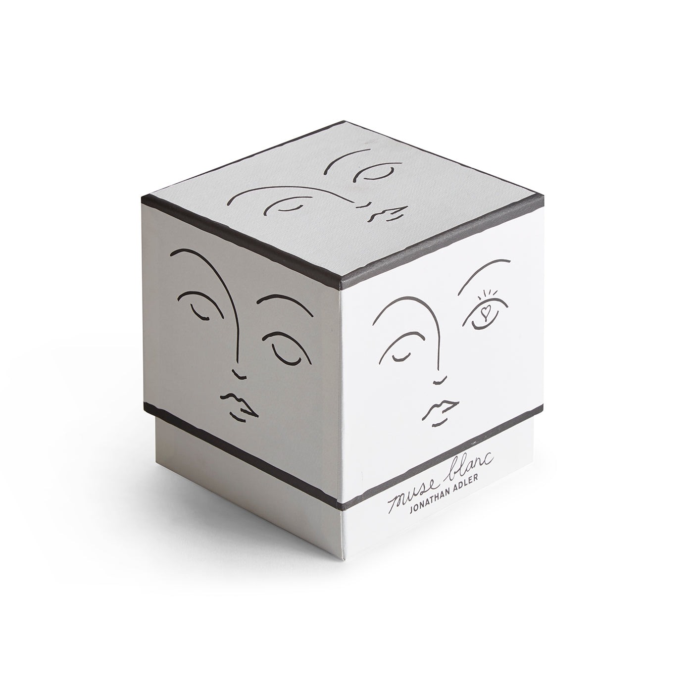 muse blanc ceramic candle box white - angle view
