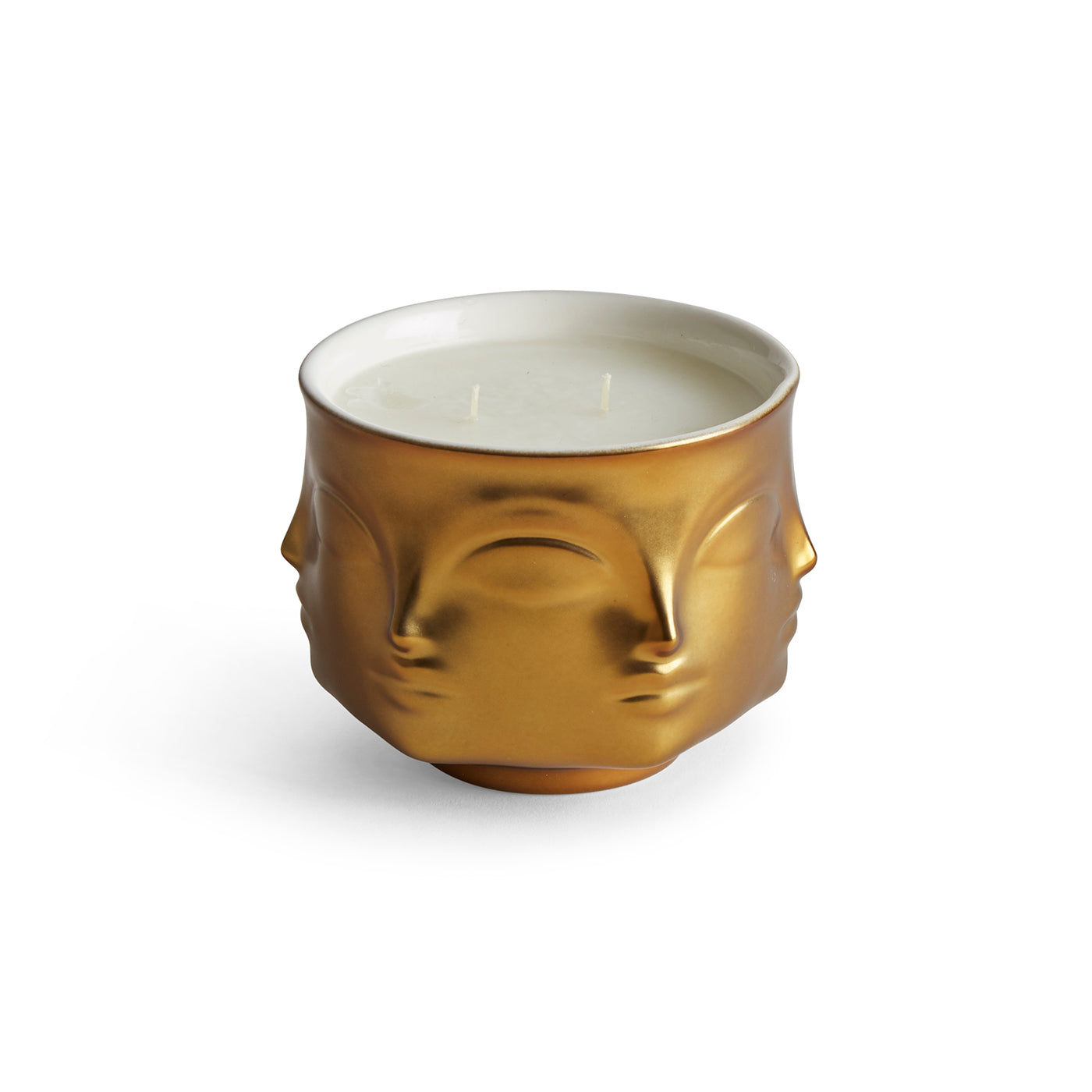 muse d'or ceramic candle porcelain gold - front view