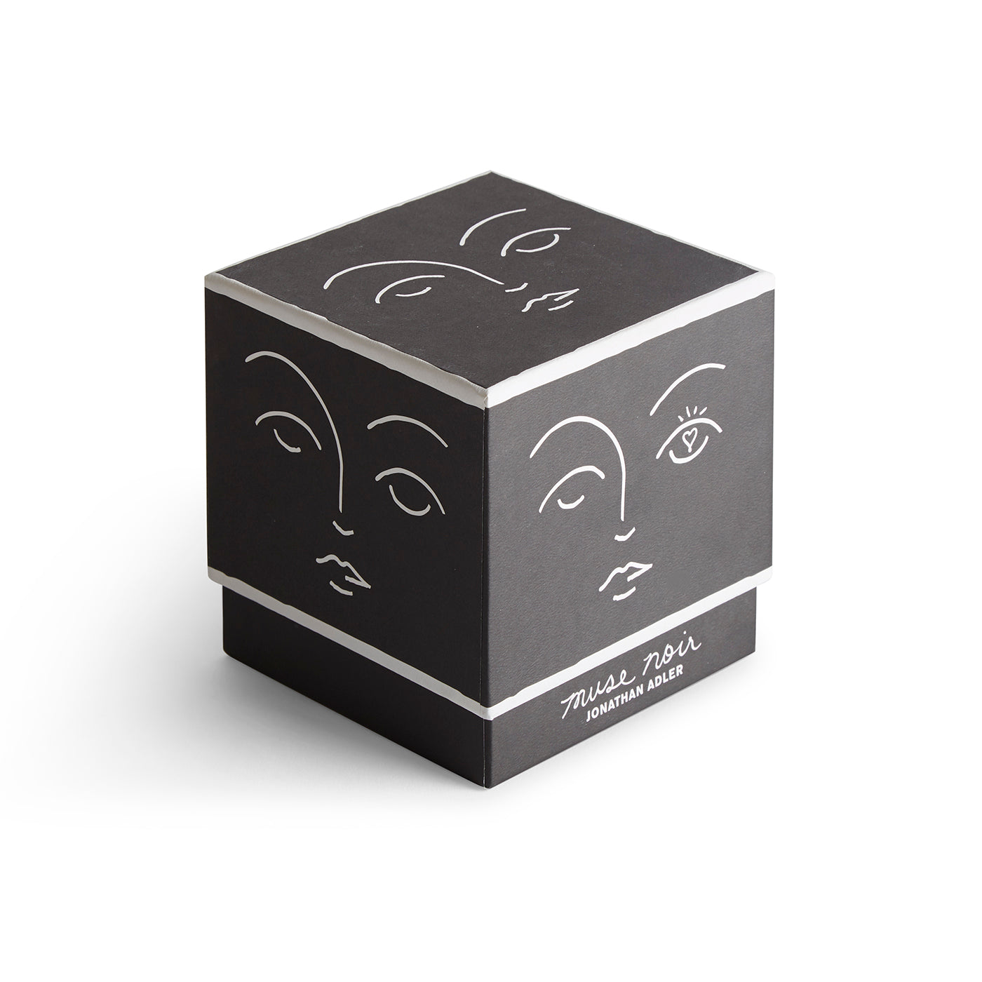 muse noir ceramic canlde box black - angle view