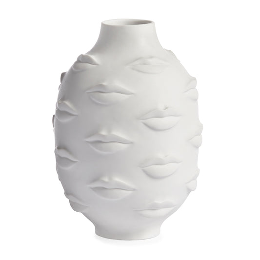 gala round vase porcelain white - front view