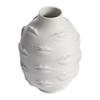 gala round vase porcelain white - top view