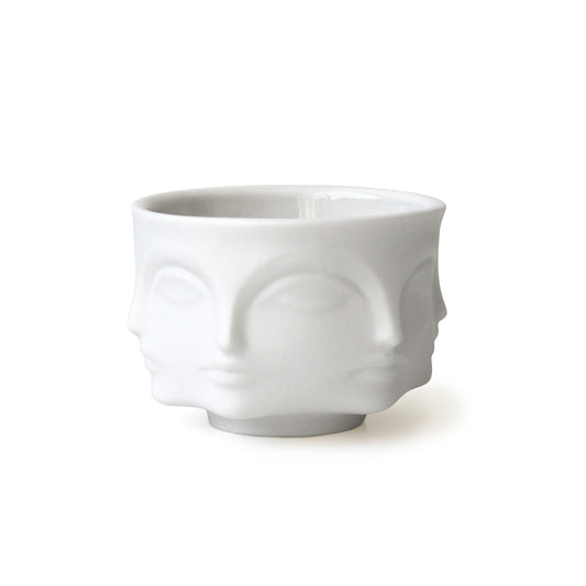 muse votive candle holder porcelain white - front view