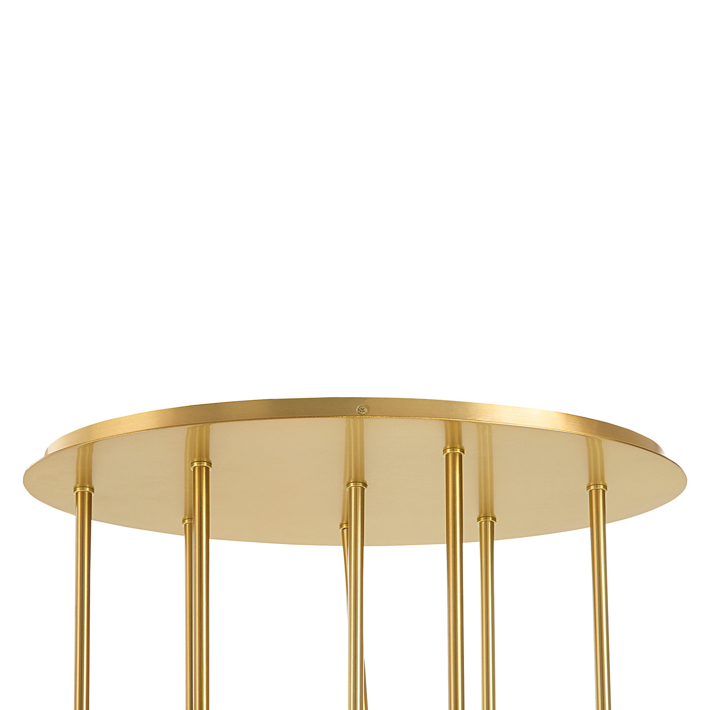 Gold pendant light fixture on a white background