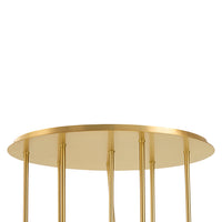 Gold pendant light fixture on a white background