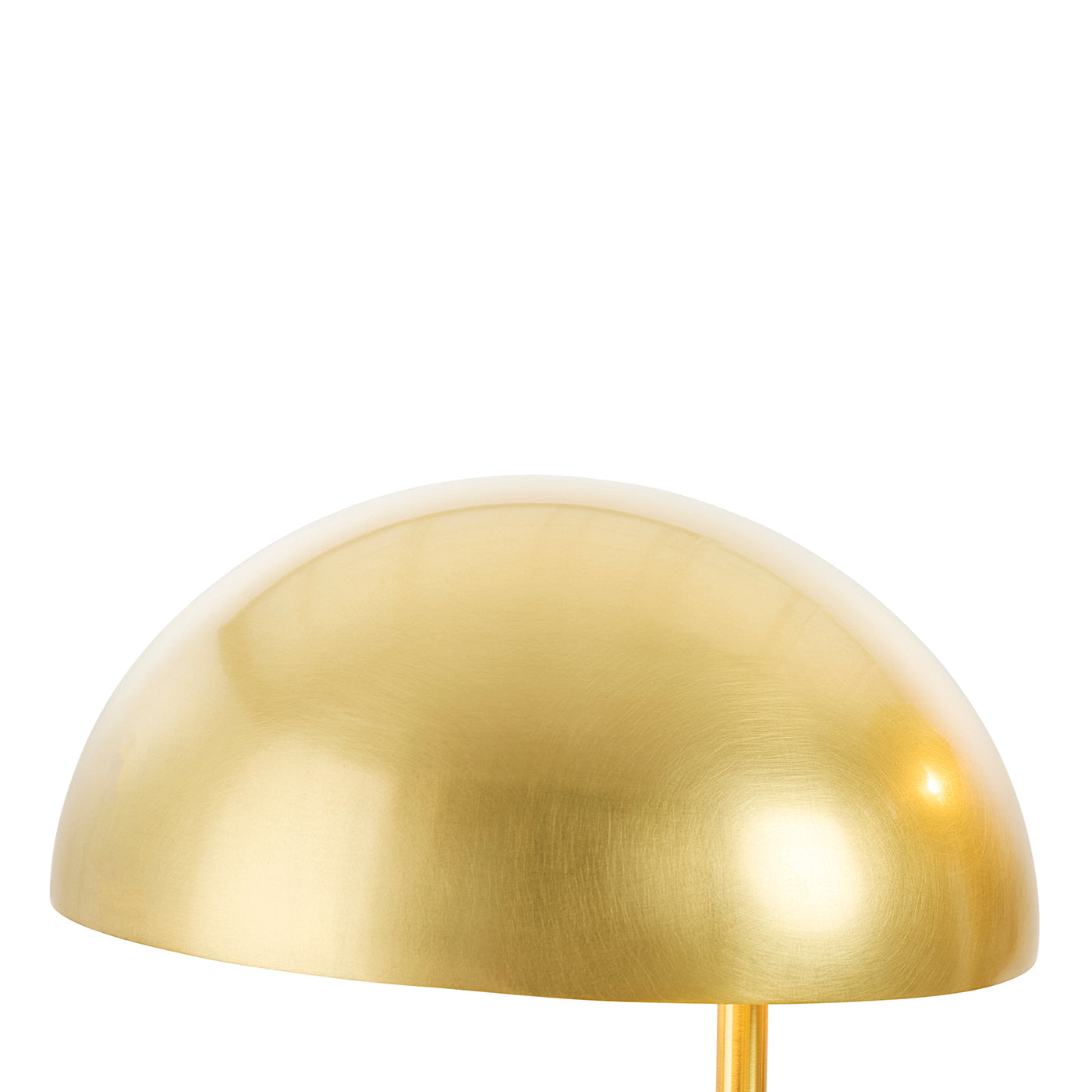 Gold dome-shaped lamp on a white background