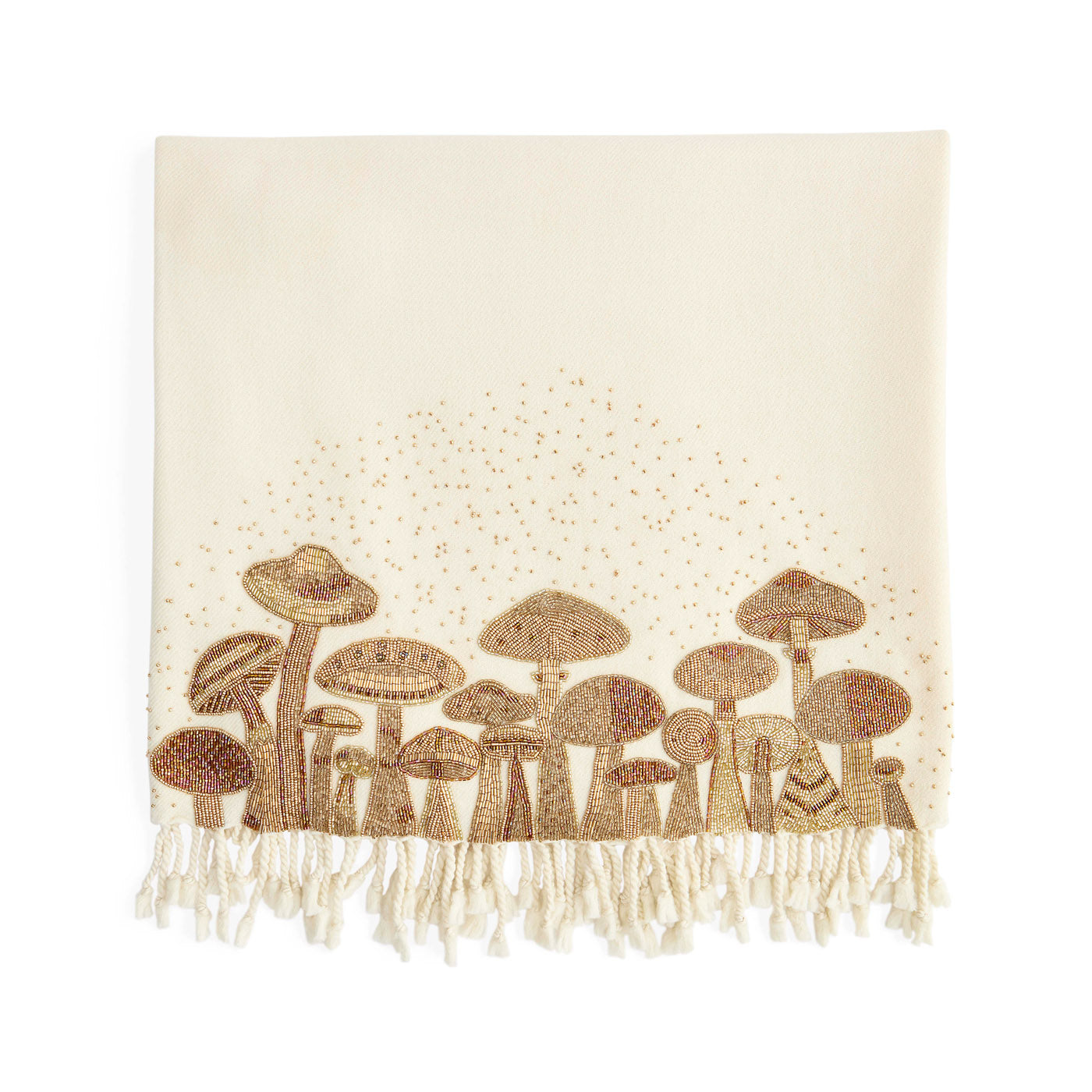 Mushrooms Embellished Throw - front view