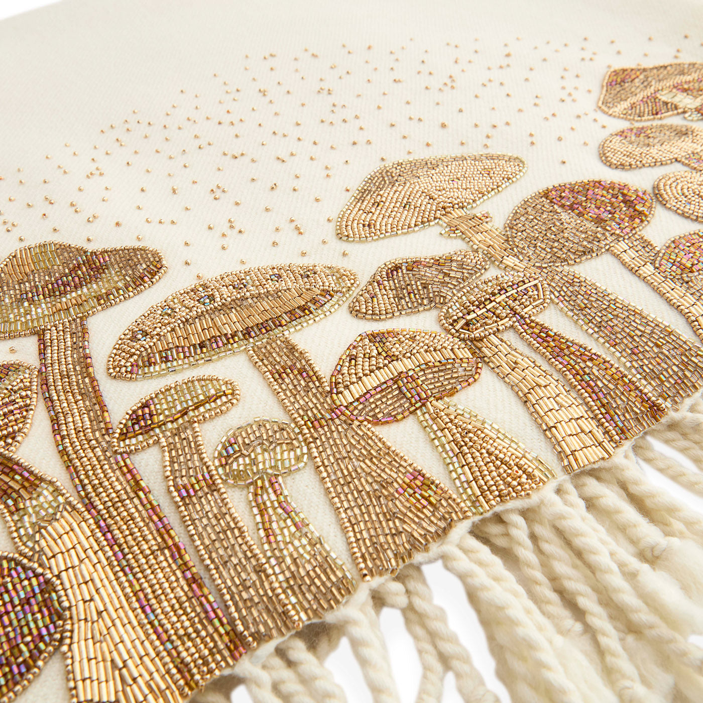 Mushrooms Embellished Throw - angle view