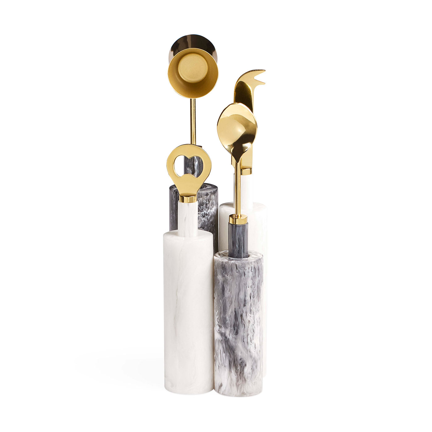 Mustique Black & White Barware Set - front view