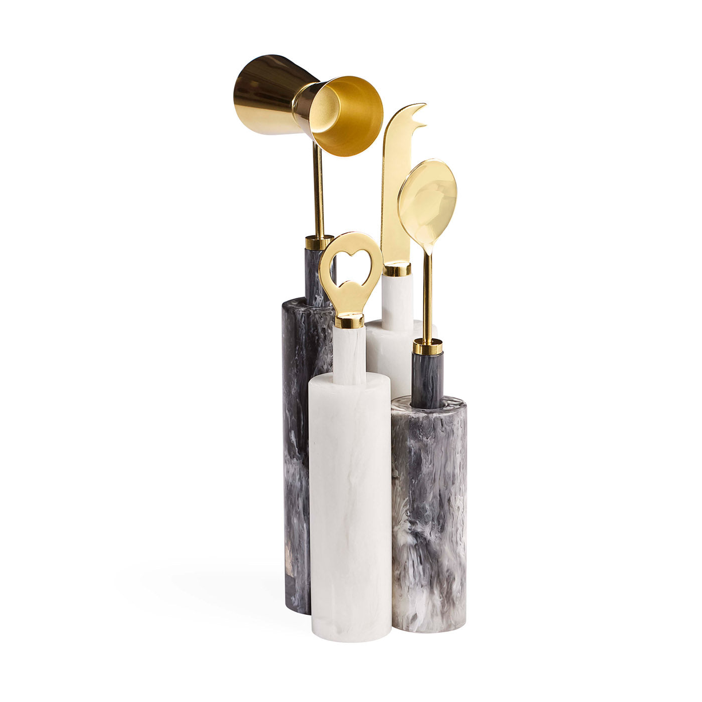 Mustique Black & White Barware Set - side view