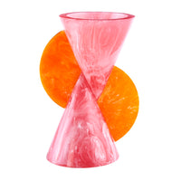 mustique cone vase pink orange acrylic - front view