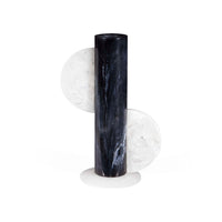 Mustique Black & White Cylinder Vase - front view