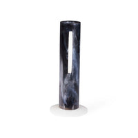 Mustique Black & White Cylinder Vase - side view