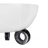 Mustique Black & White Disc Bowl - side view
