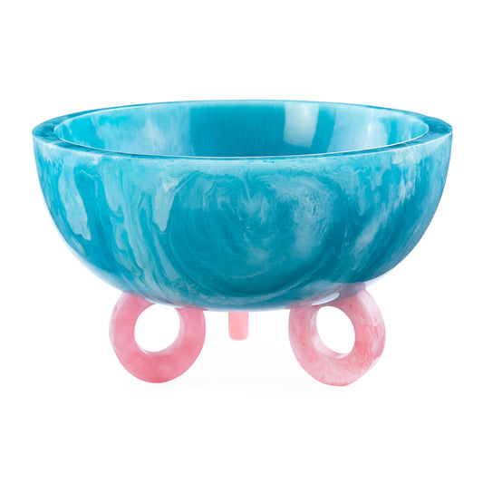 mustique disc bowl acrylic blue pink - front view