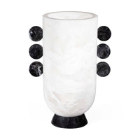 Mustique Black & White Disc Urn - front view