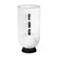 Mustique Black & White Disc Urn - side view
