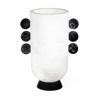 Mustique Black & White Disc Urn - back view
