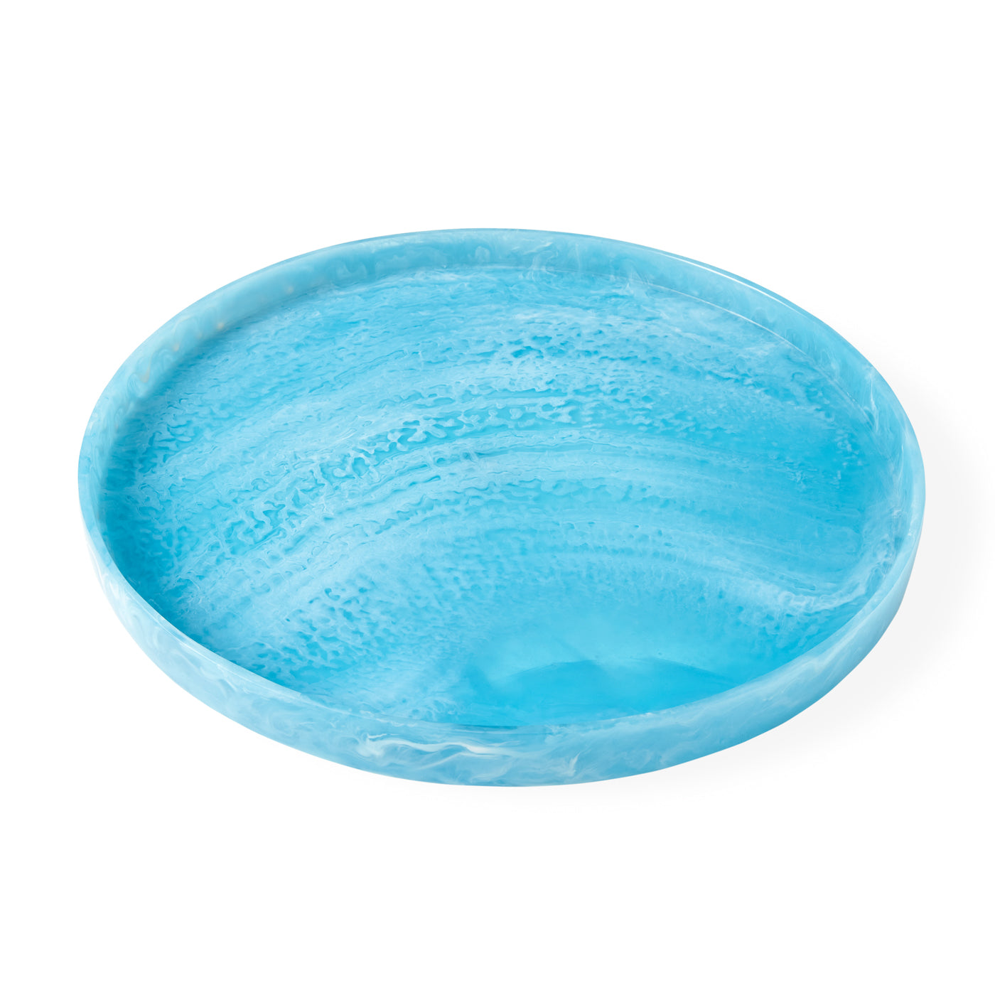 mustique platter blue resin - front view