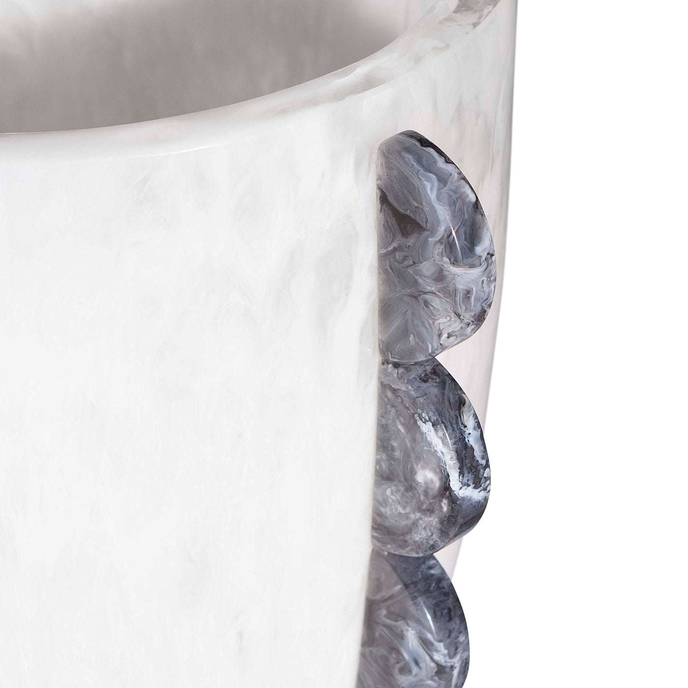 Mustique Black & White Scalloped Urn - back view